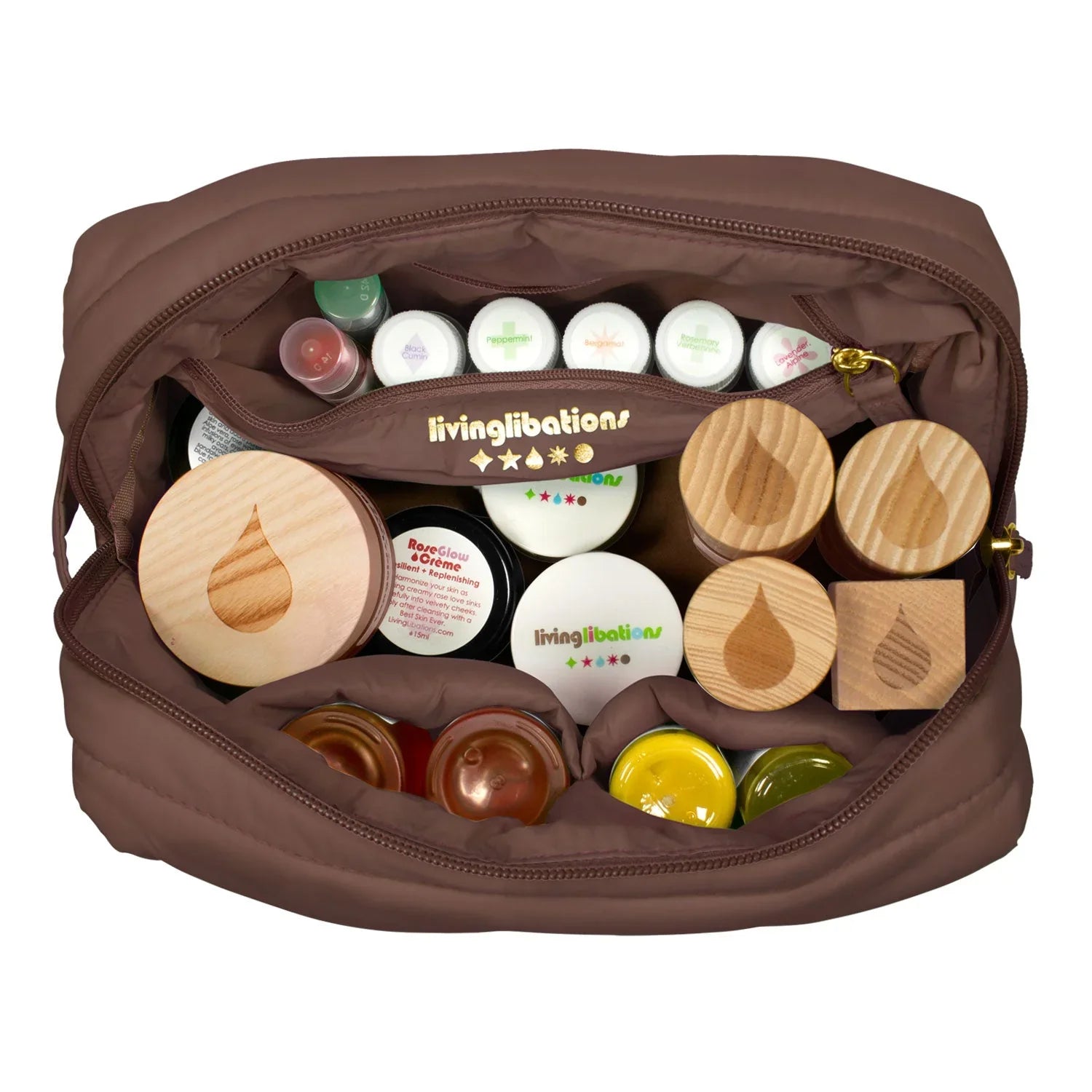 Living Libations | Puffer Dopp Bag Coffee Bean