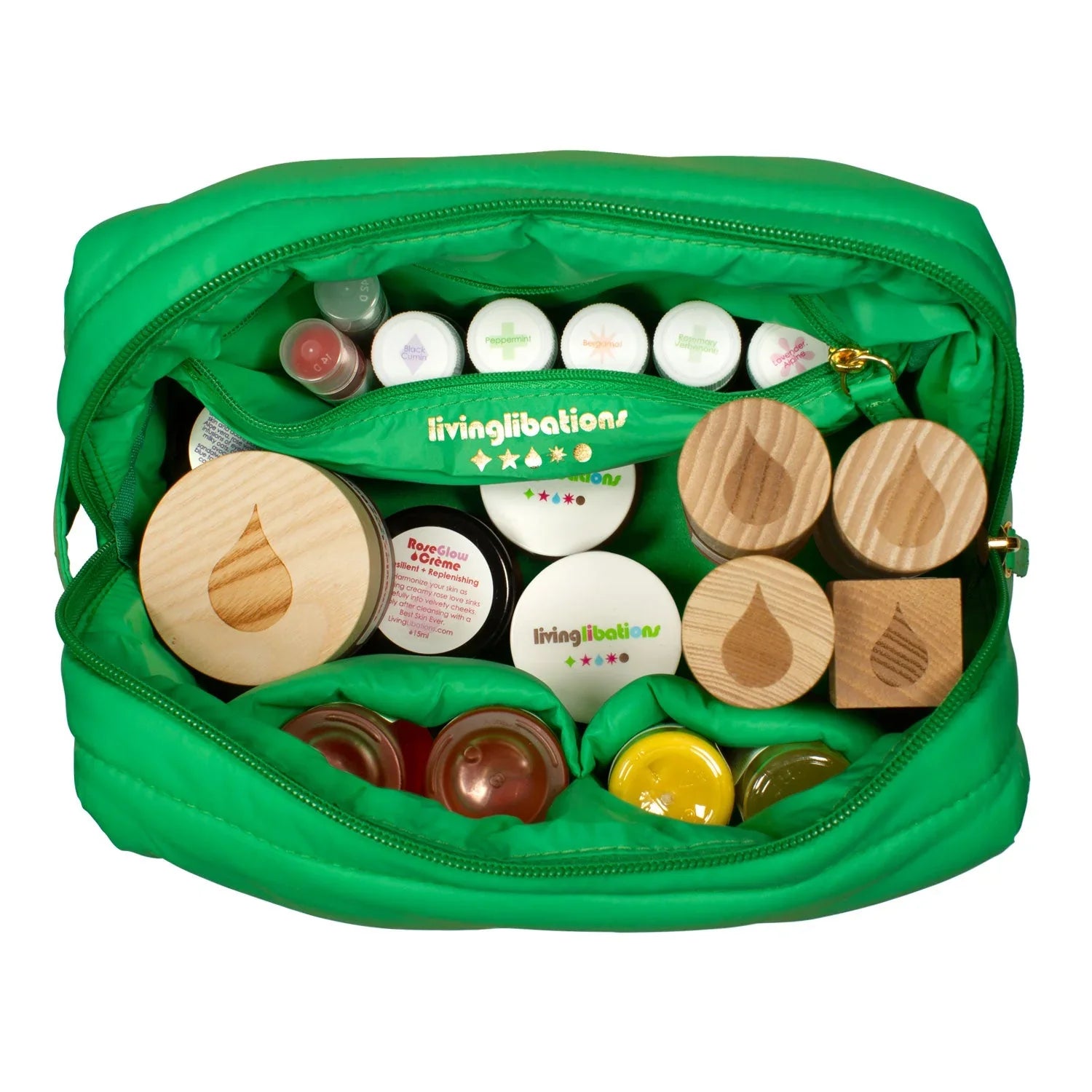 Living Libations | Puffer Dopp Bag Grass Green