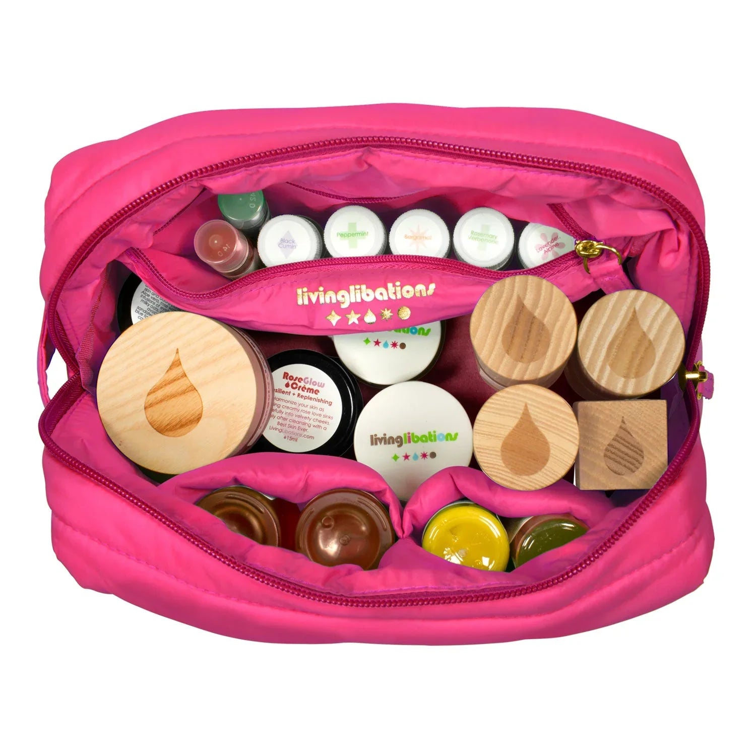 Living Libations | Puffer Dopp Bag Peony Pink