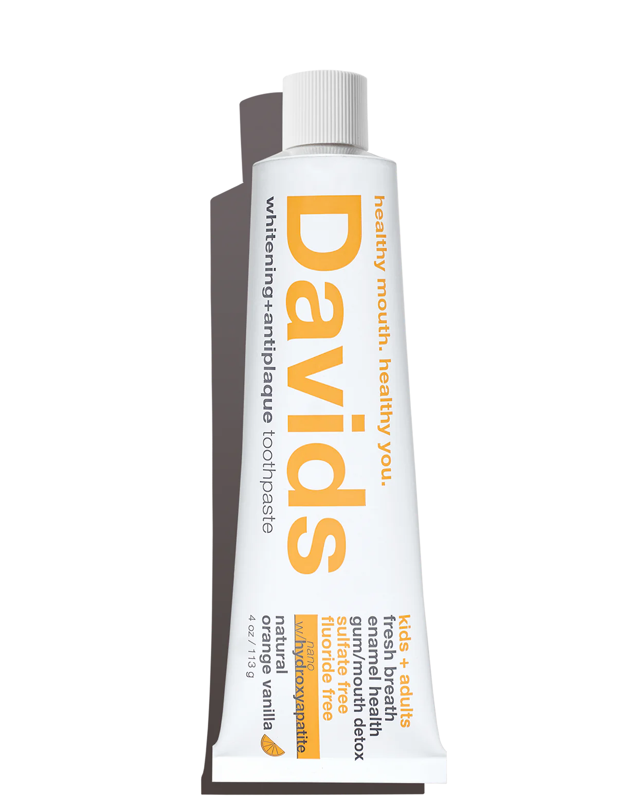Davids | Kids + Adults Nano-Hydroxyapatite Premium Toothpaste • Orange Vanilla