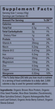 Moon  Juice Blue Beauty Adaptogenic Protein Supplement Facts