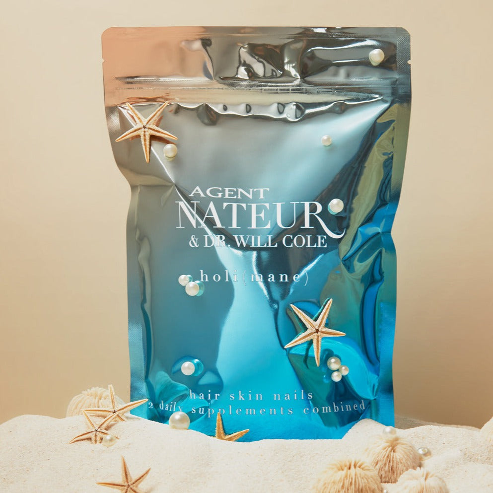 Agent Nateur holi (mane) marine collagen and pearl hair, skin, nails, 2 daily supplements combined