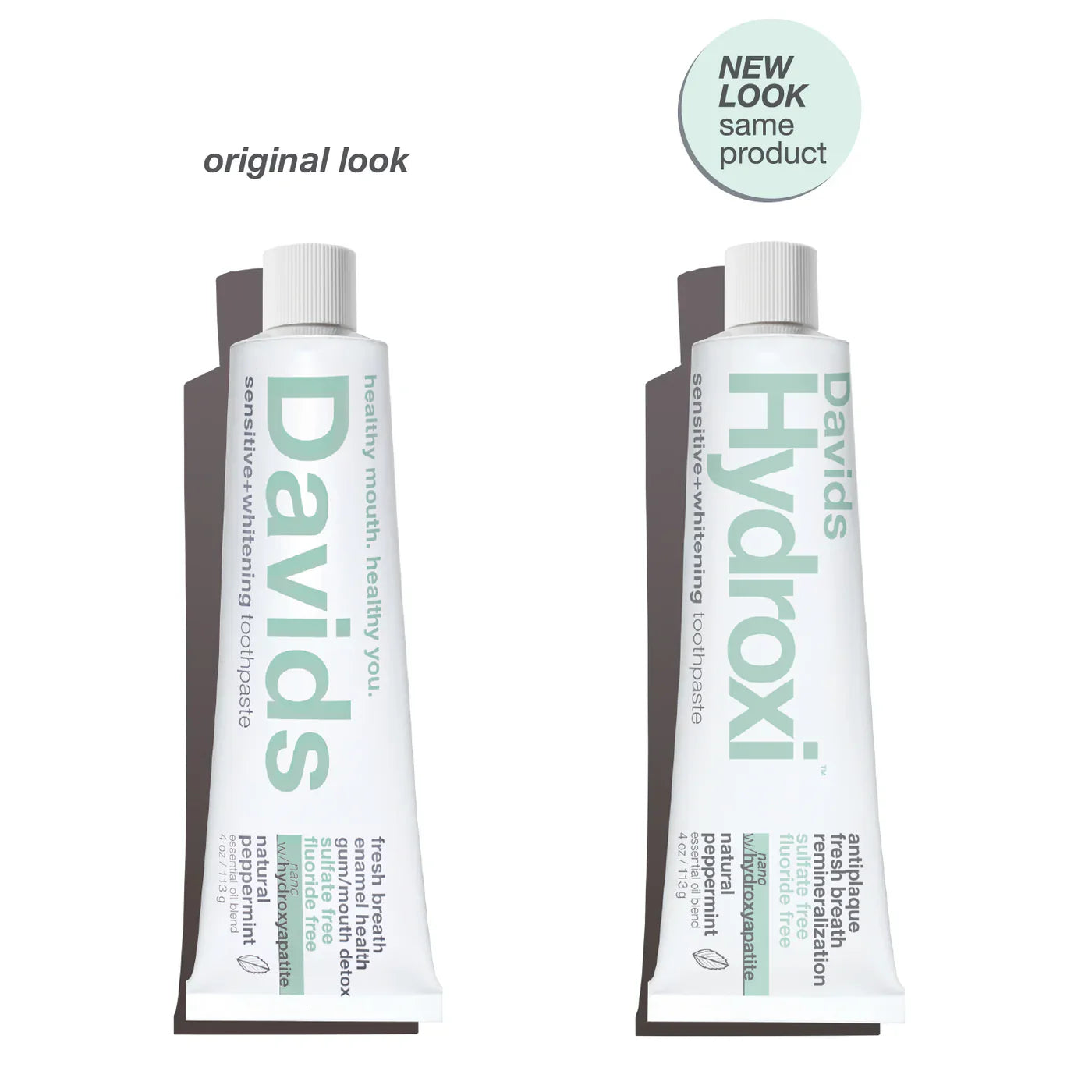 Davids | Sensitive + Whitening Peppermint w/ Nano-Hydroxyapatite Premium Toothpaste 4oz
