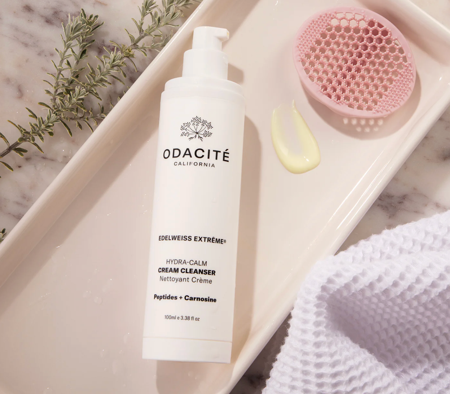 Odacité Skincare | Edelweiss Extrême® Hydra-Calm Cream Cleanser | Peptides + Carnosine