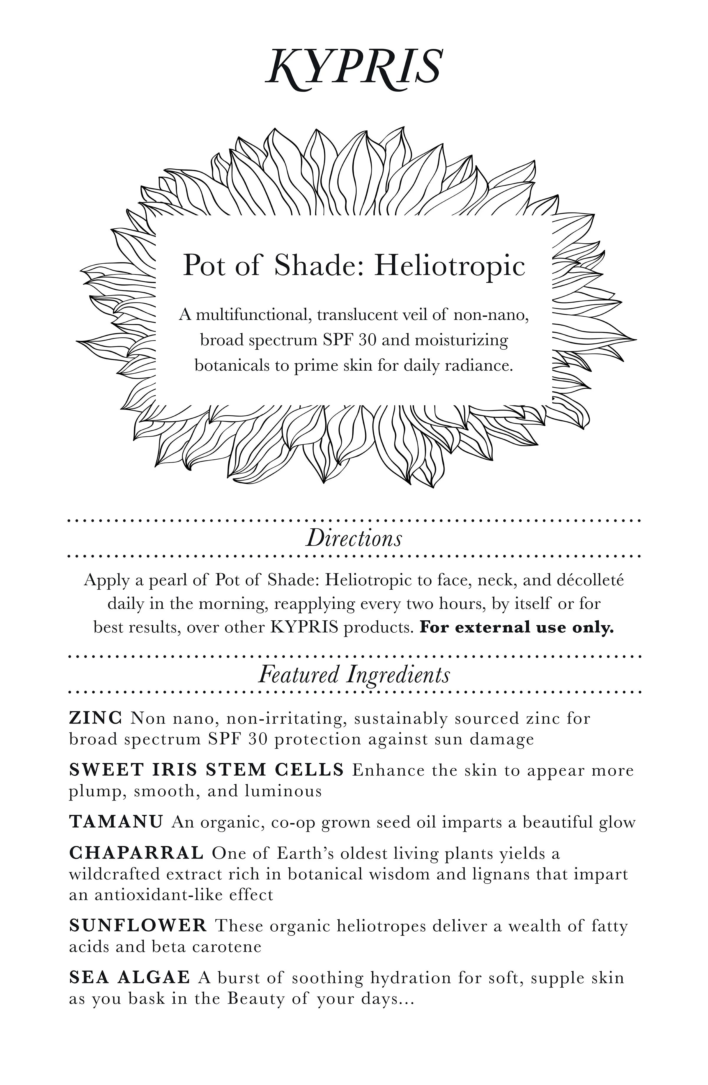KYPRIS | Pot of Shade Heliotropic SPF 30 & Primer