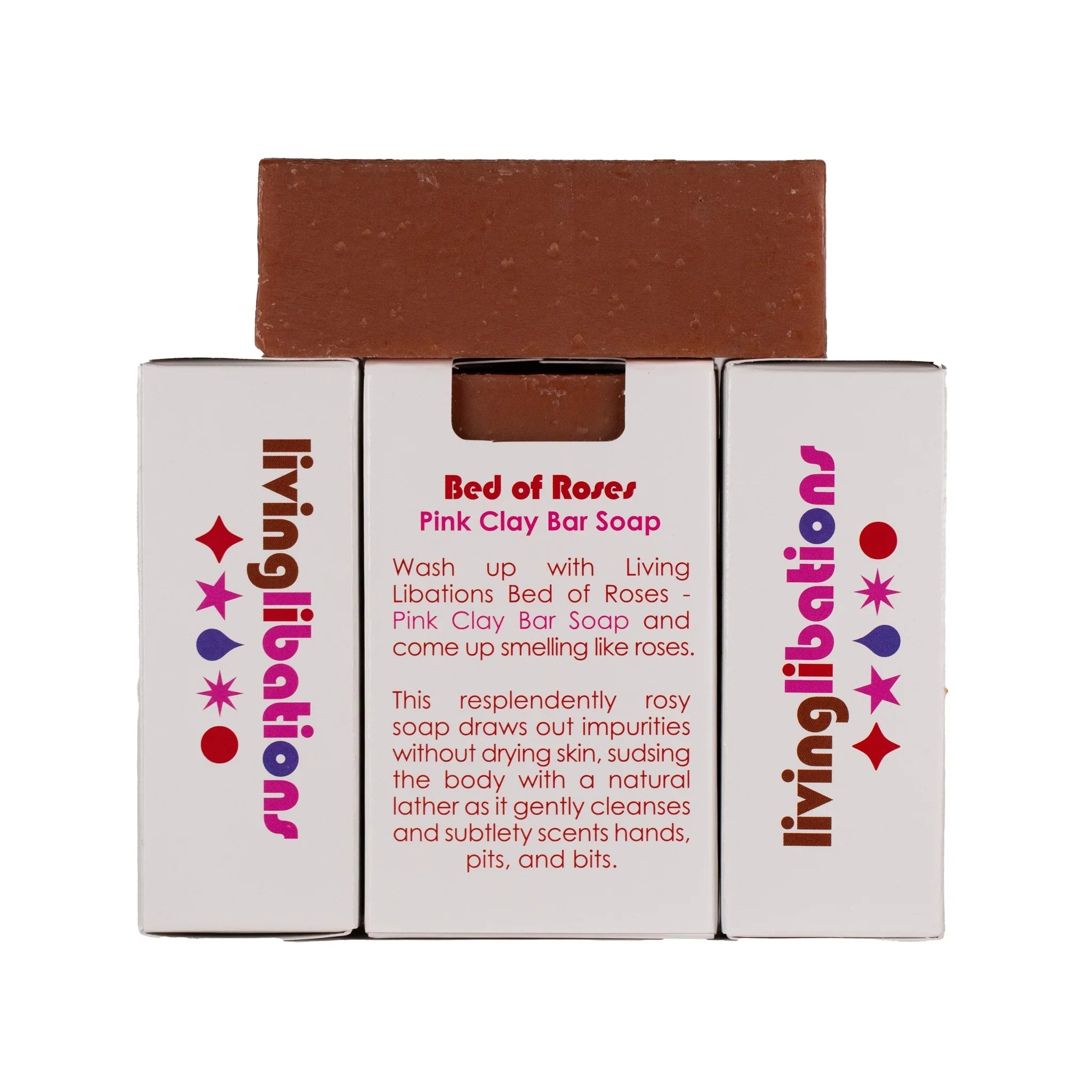 Living Libations | Bed of Roses Pink Clay Bar Soap