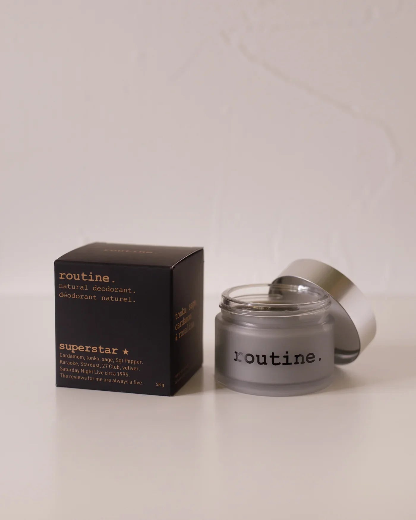 Routine | SUPERSTAR Activated Charcoal, Magnesium & Prebiotic Natural Deodorant Cream