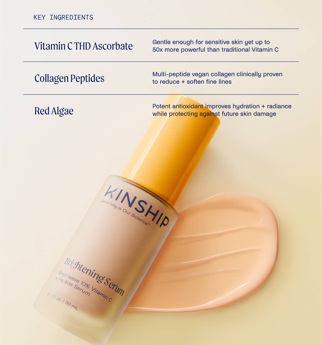Kinship | Brightwave 10% Vitamin C + Peptide Brightening Serum