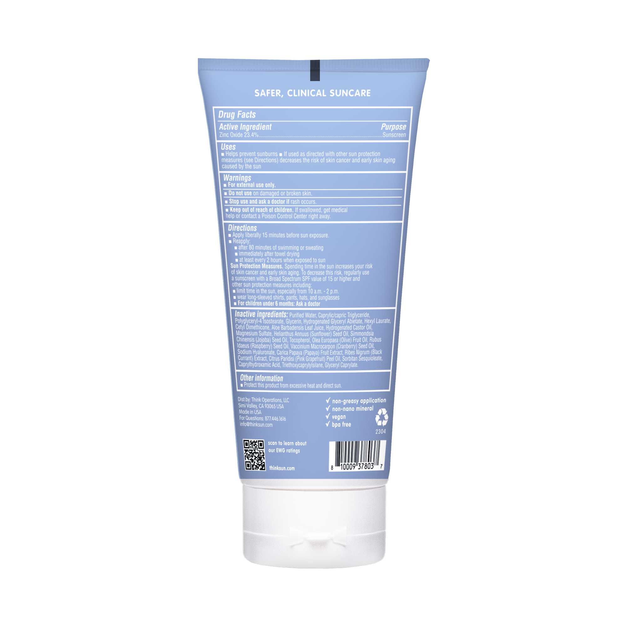 ThinkSun | ThinkSport SPF 50 Clear Zinc Sunscreen