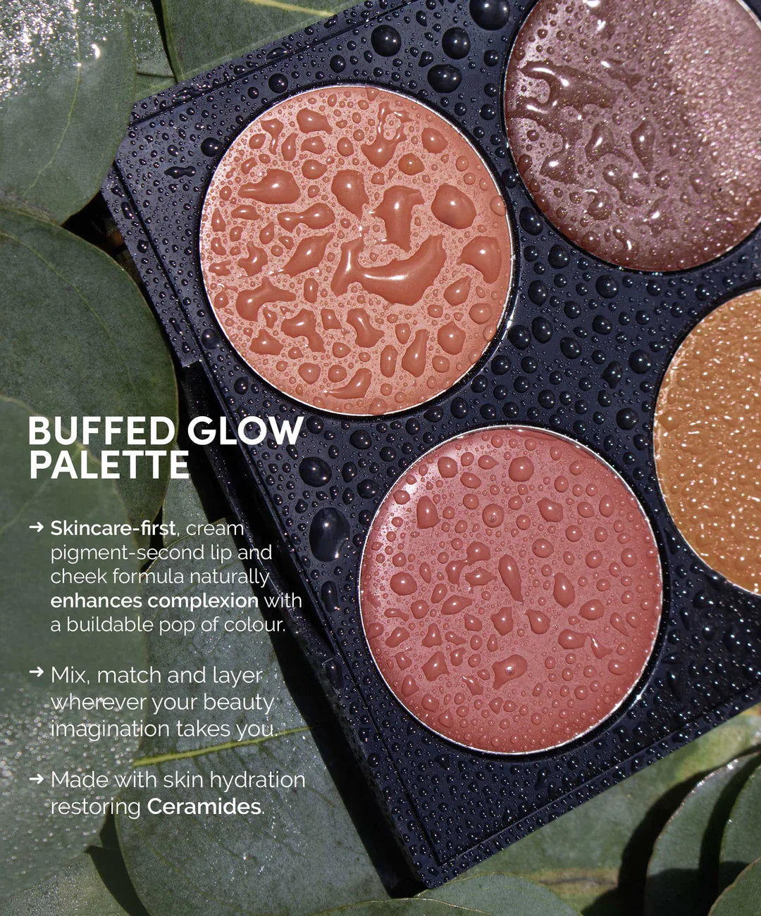 Fitglow Beauty | MULTI-USE CERAMIDE CREAM LIP + CHEEK PALETTE Buffed Glow